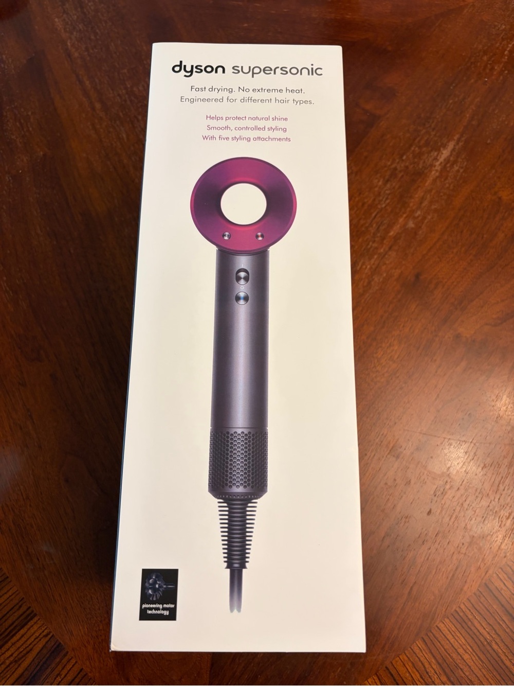 Dyson Supersonic Hair Dryer - Black with Fuchsia and Blue Accents - Picture 3 of 4